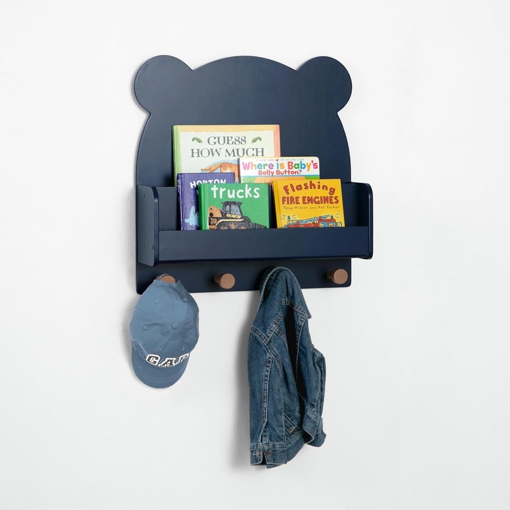 babyGap Brannan‎ Bear Wall Shelf Navy Nursery Hanging Book Rack New